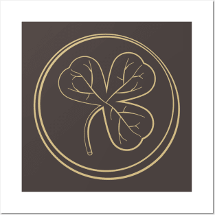 Shamrock Outline Floral Pattern Posters and Art